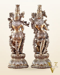 Superfine Brass Radha Krishna Idols – 9” Height