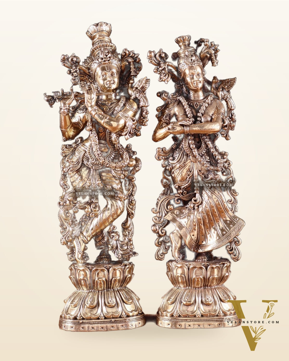 Superfine Brass Radha Krishna Idols – 9.5” Height