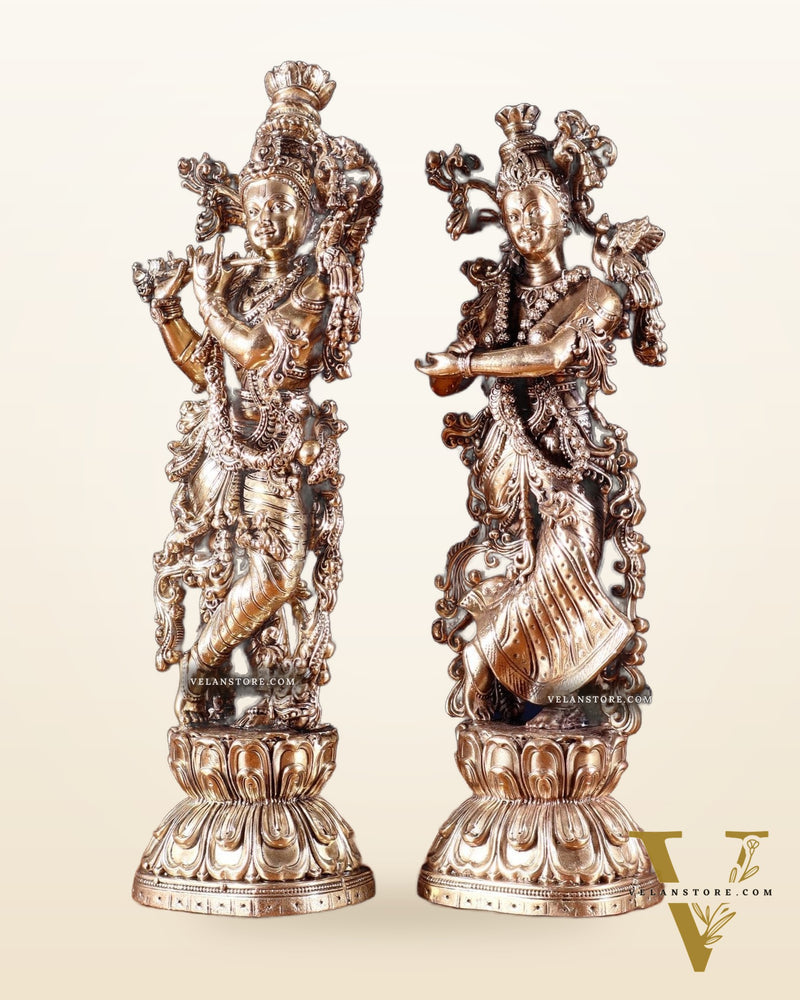 Superfine Brass Radha Krishna Idols – 9.5” Height