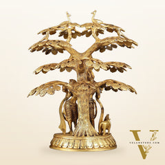 Superfine Brass Radha Krishna Statue with Cow under Tree 20 inch