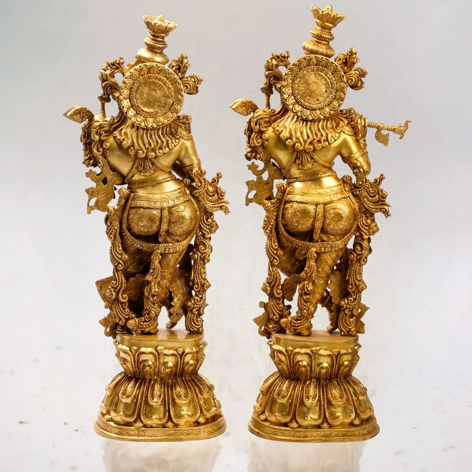 Superfine Brass Radha Krishna Statues - Handcrafted Perfection - 48"