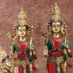 Superfine Brass Ram Darbar Idols Set with Stonework | Divine Grace 20"