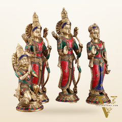 Superfine Brass Ram Darbar Idols Set with Stonework | Divine Grace 20"