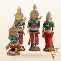 Superfine Brass Ram Darbar Idols Set with Stonework | Divine Grace 20"
