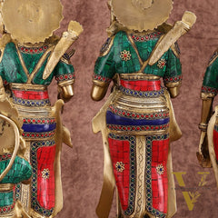 Superfine Brass Ram Darbar Idols Set with Stonework | Divine Grace 20"