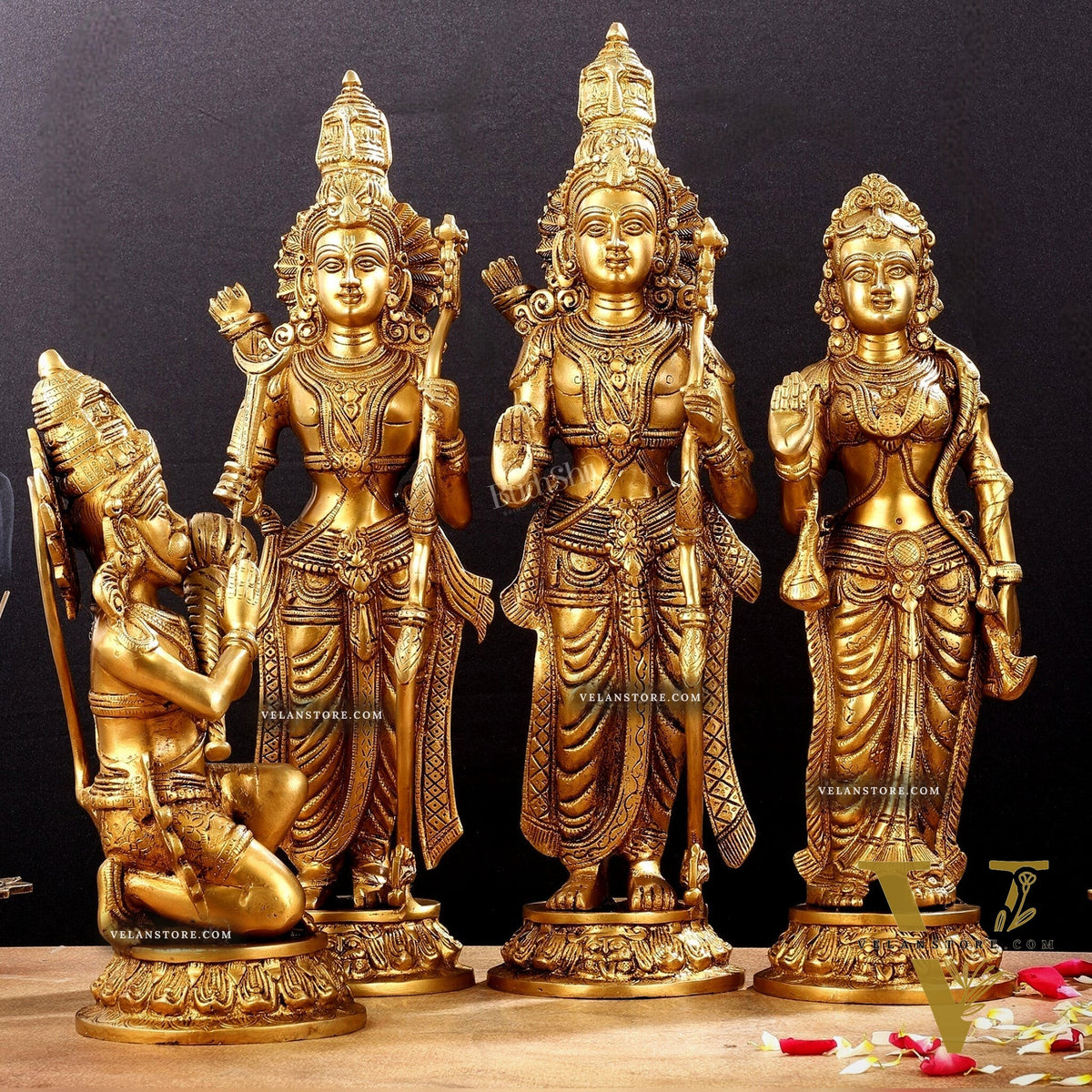 Superfine Brass Rama Darbar Idols Set - 20"