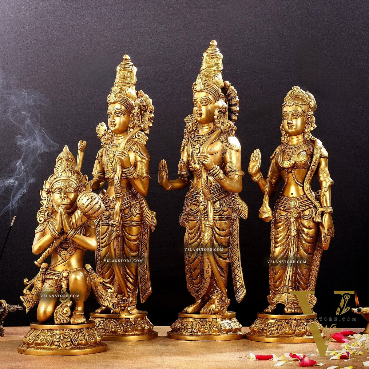 Superfine Brass Rama Darbar Idols Set - 20"
