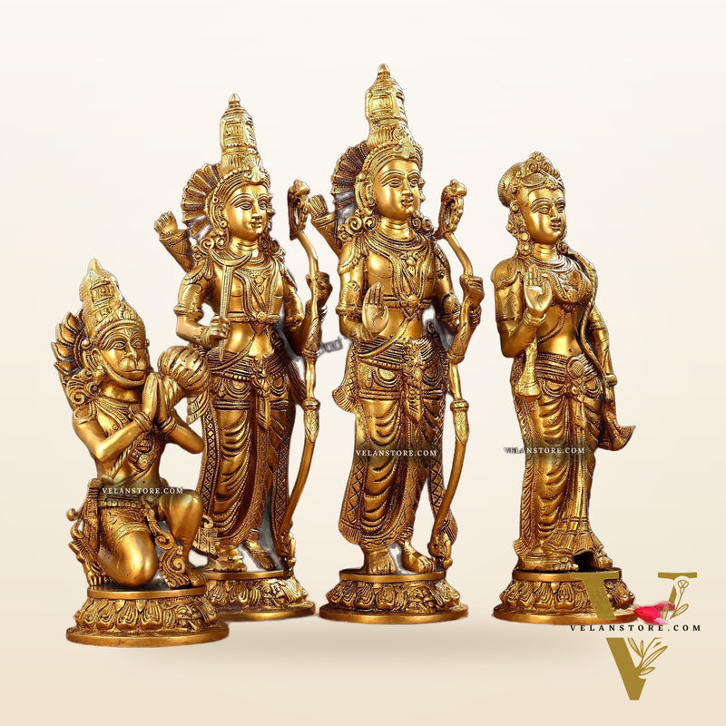 Superfine Brass Rama Darbar Idols Set - 20"