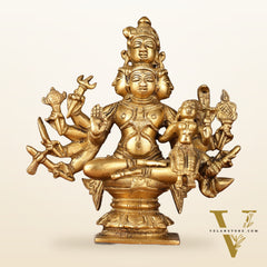 Superfine Brass Sadashiva Panchmukhi Shiva Idol - 6.5