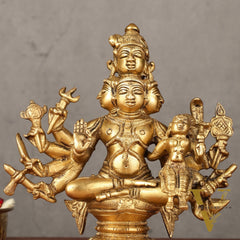 Superfine Brass Sadashiva Panchmukhi Shiva Idol - 6.5