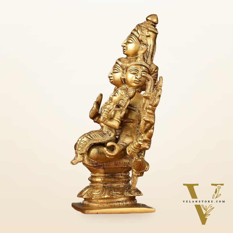 Superfine Brass Sadashiva Panchmukhi Shiva Idol - 6.5