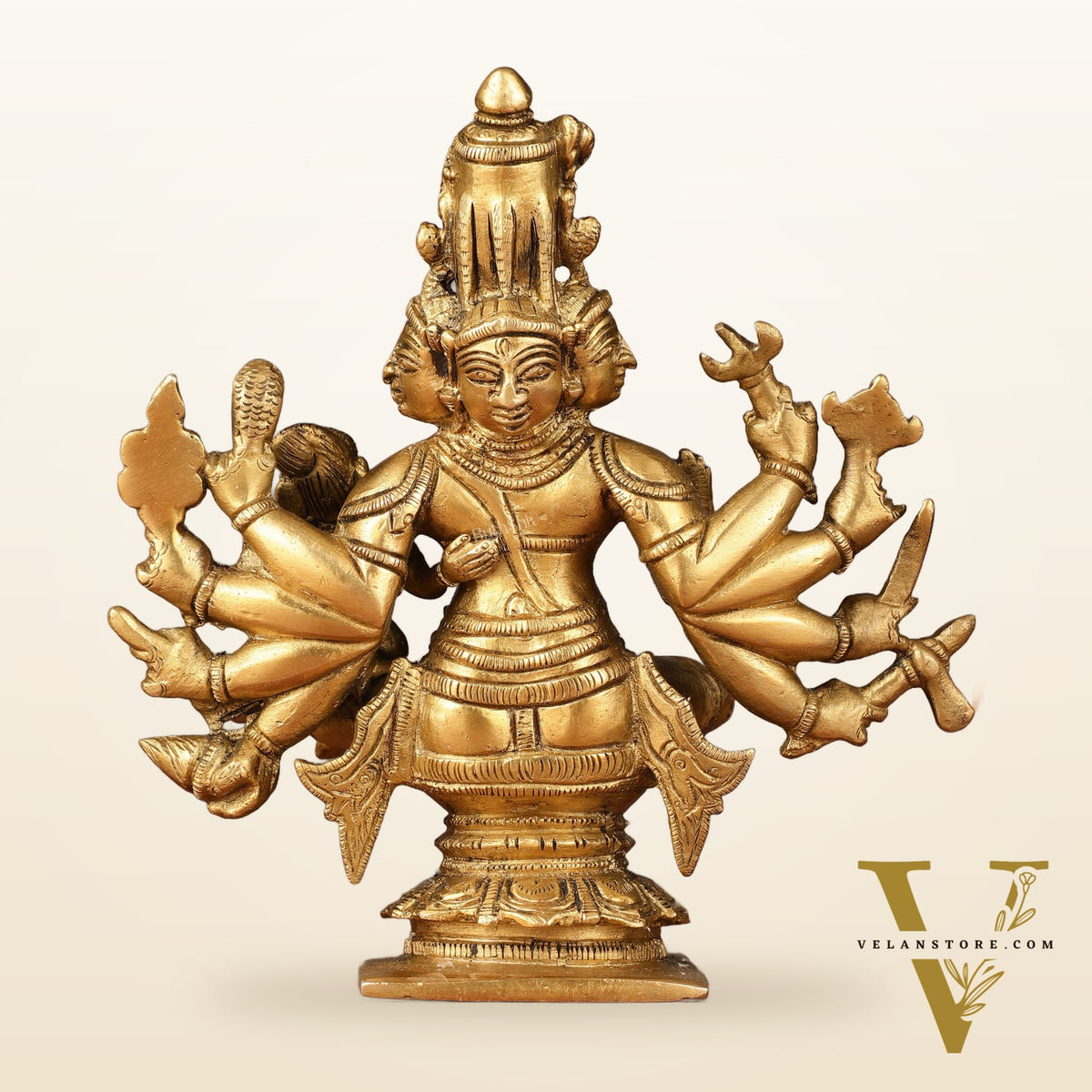 Superfine Brass Sadashiva Panchmukhi Shiva Idol - 6.5