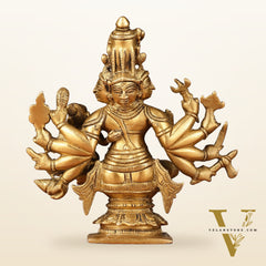 Superfine Brass Sadashiva Panchmukhi Shiva Idol - 6.5