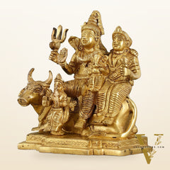 Superfine Brass Shiv Parivar Idol - 7.5 Inch