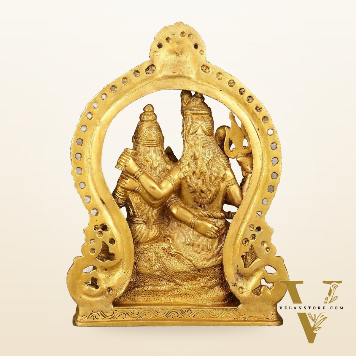Superfine Brass Shiv Parivar Idol with Frame - 12.5 inch