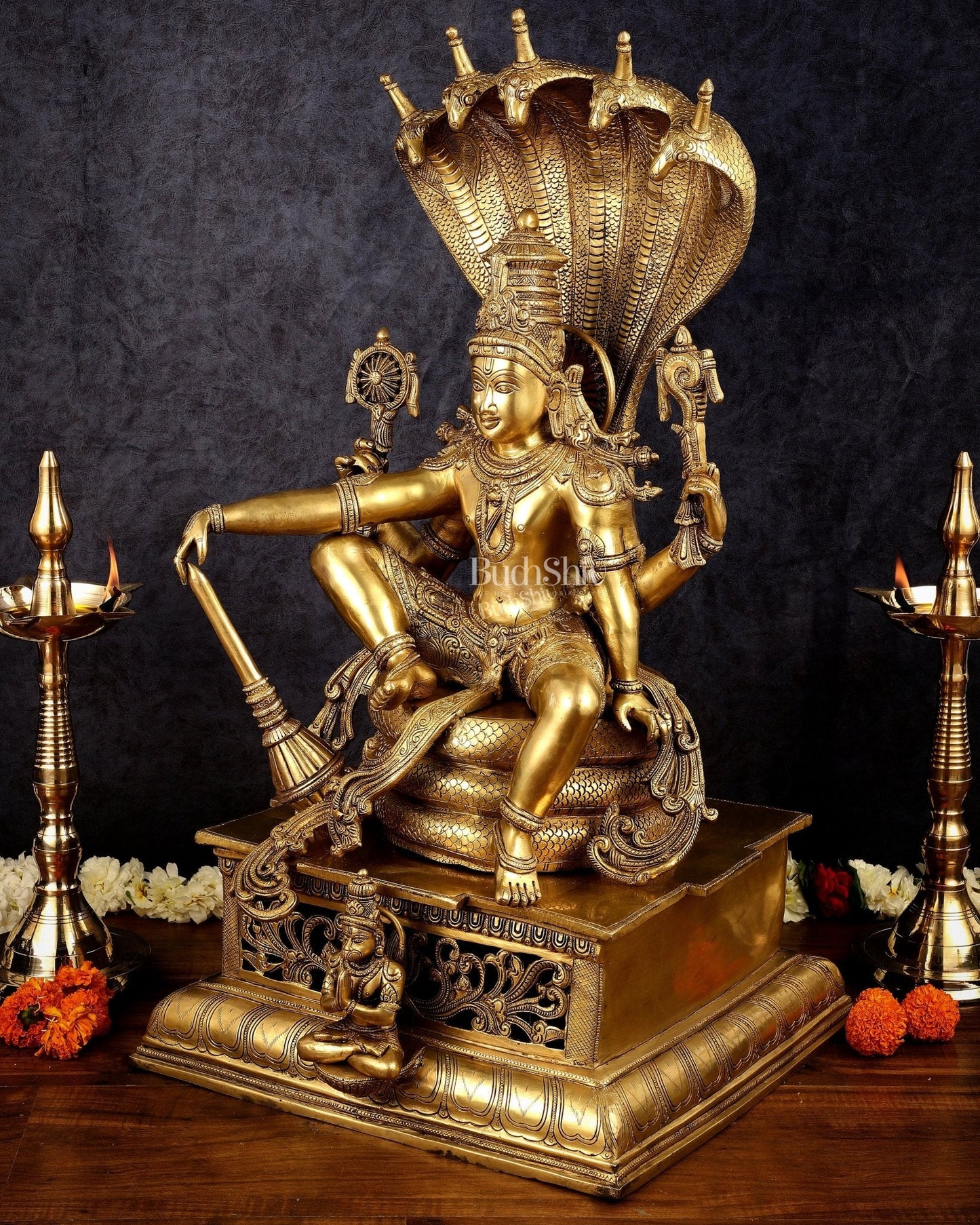 Superfine Brass Shri Hari Narayana ( Vishnu ) under Sheshanaag statue  – 29”