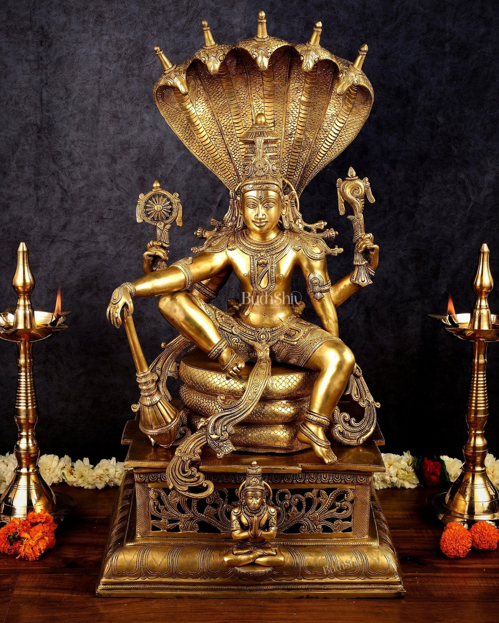 Superfine Brass Shri Hari Narayana ( Vishnu ) under Sheshanaag statue  – 29”