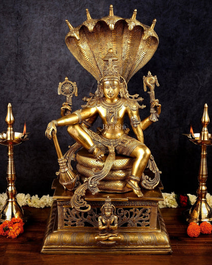 Superfine Brass Shri Hari Narayana ( Vishnu ) under Sheshanaag statue  – 29”