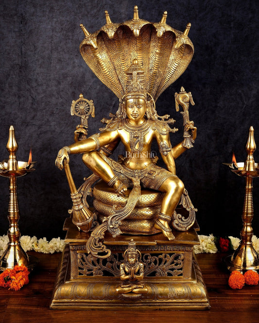Superfine Brass Shri Hari Narayana ( Vishnu ) under Sheshanaag statue  – 29”