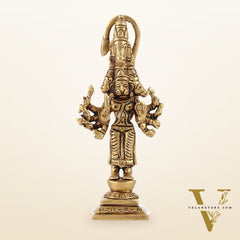 Superfine Brass Small Standing Panchmukhi Hanuman Idol | Height 4.5 inch