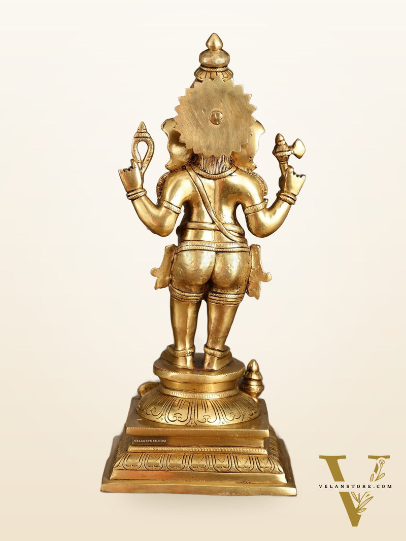 Superfine Brass Standing Ganesha Statue – 16.5 Inches