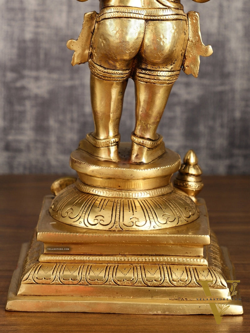 Superfine Brass Standing Ganesha Statue – 16.5 Inches