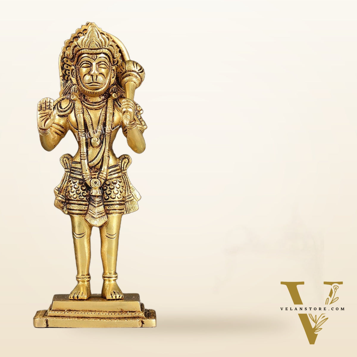 Superfine Brass Standing Hanuman Idol - 8.5 inch