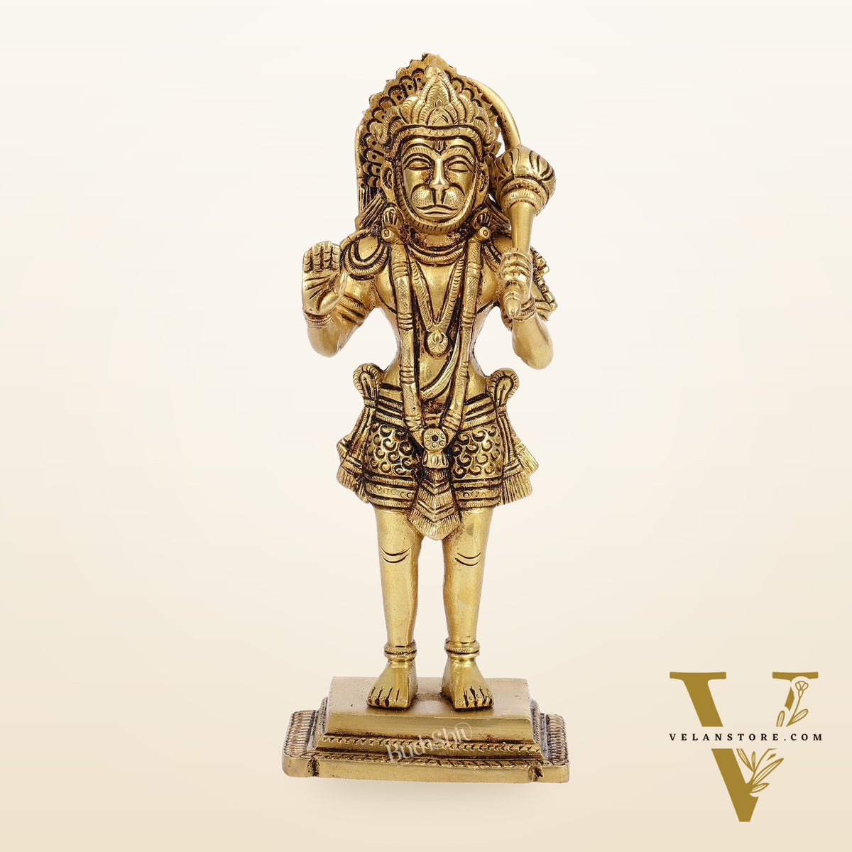 Superfine Brass Standing Hanuman Idol - 8.5 inch