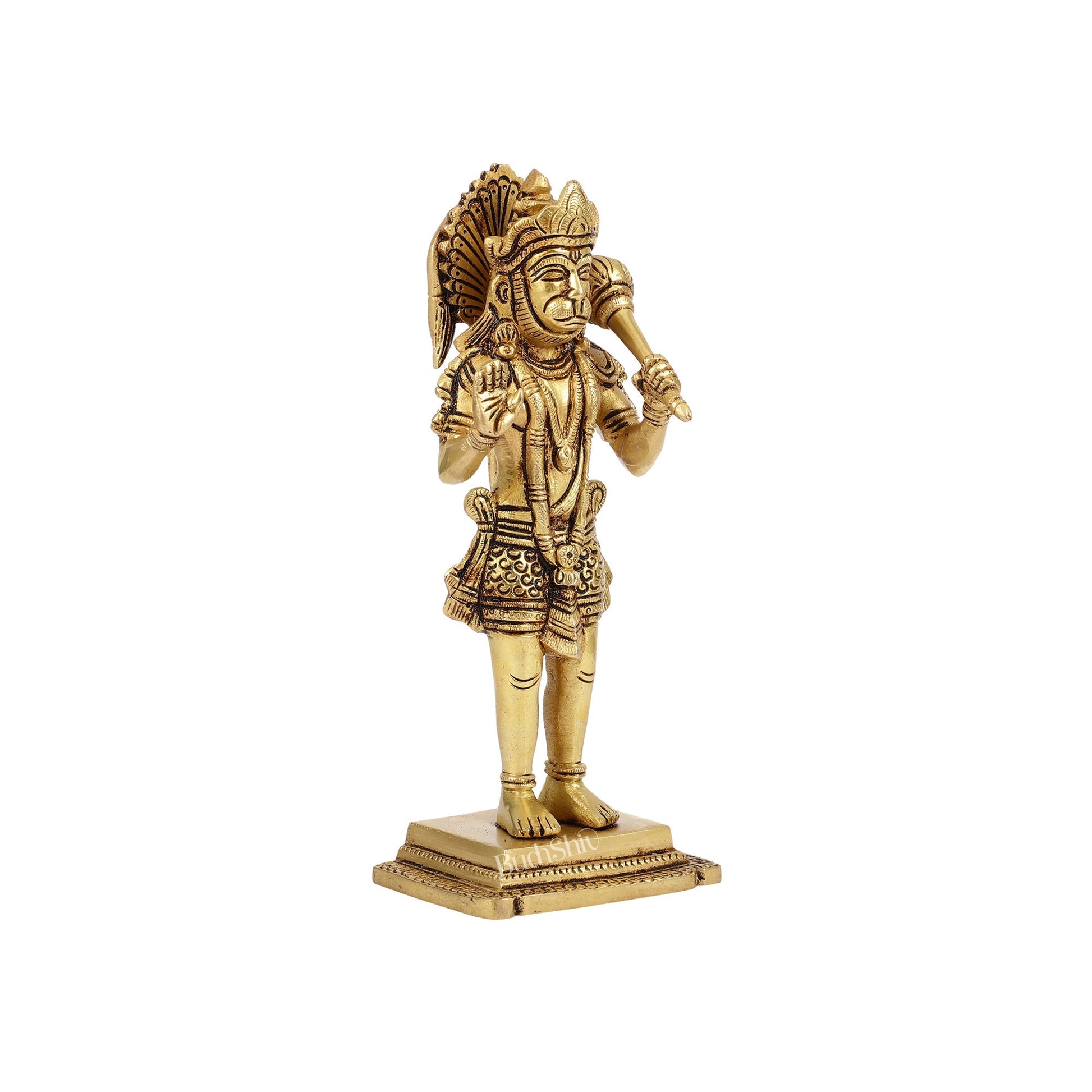 Superfine Brass Standing Hanuman Idol - 8.5 inch