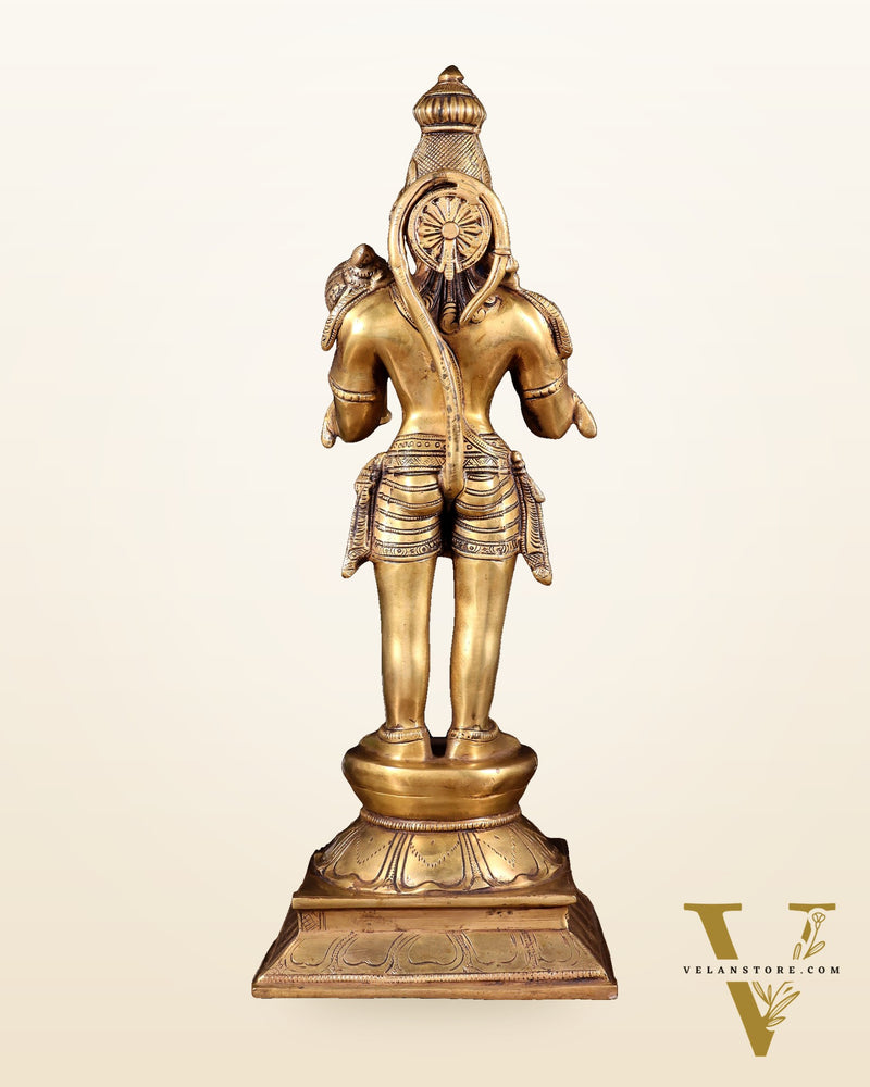Superfine Brass Standing Lord Hanuman Idol | 16.5 inch