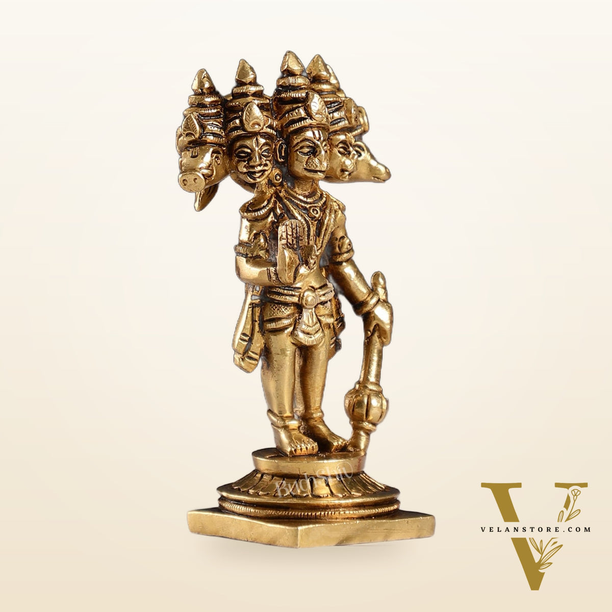 Superfine Brass Standing Panchmukhi Hanuman Murti | Height 5.5 inch