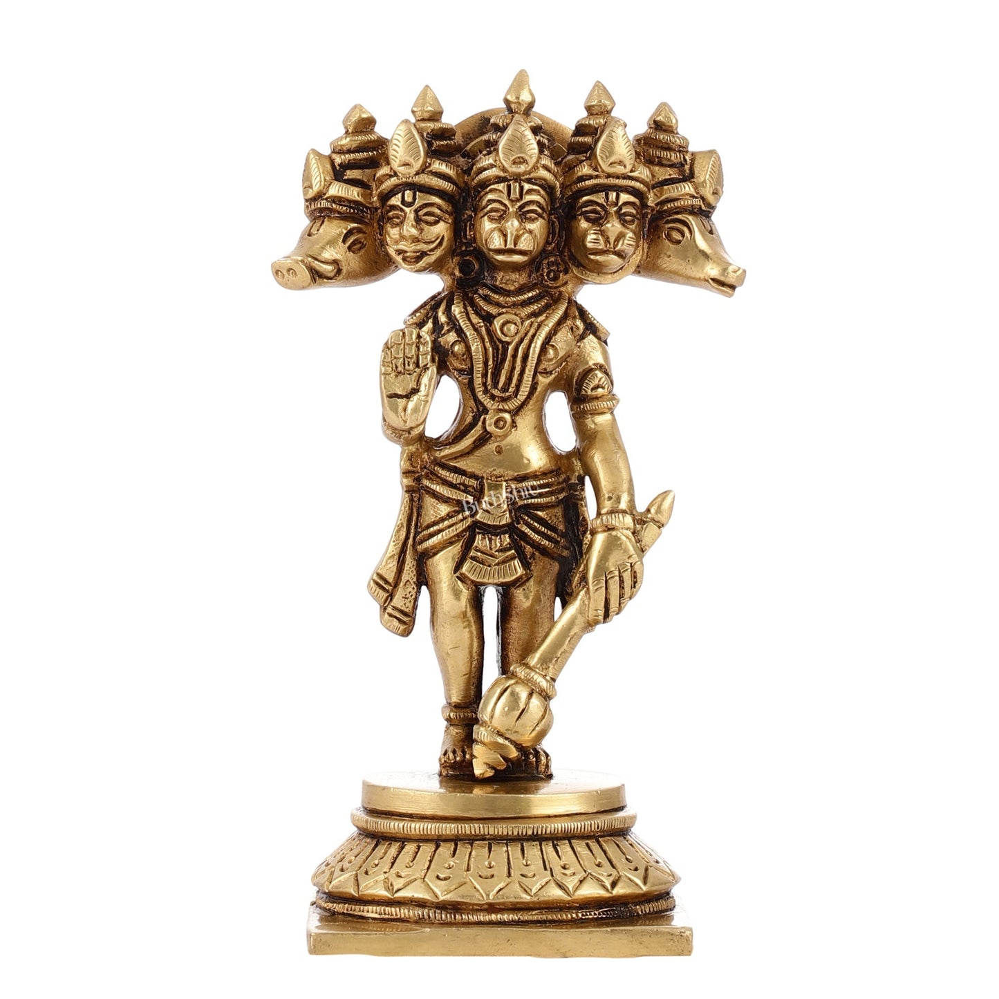 Superfine Brass Standing Panchmukhi Hanuman Murti | Height 5.5 inch