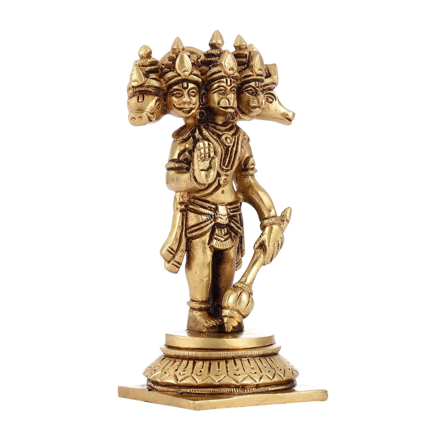 Superfine Brass Standing Panchmukhi Hanuman Murti | Height 5.5 inch