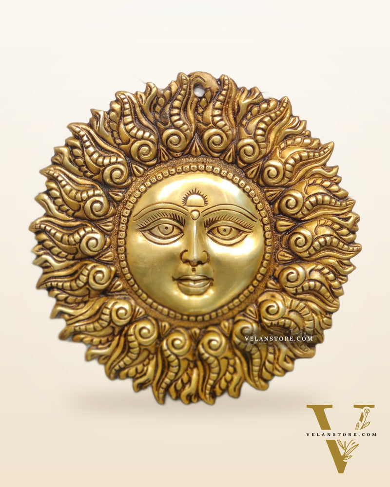 Superfine Brass Surya dev wall hanging