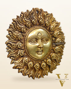 Superfine Brass Surya dev wall hanging