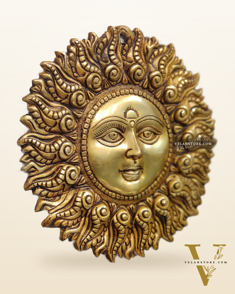 Superfine Brass Surya dev wall hanging
