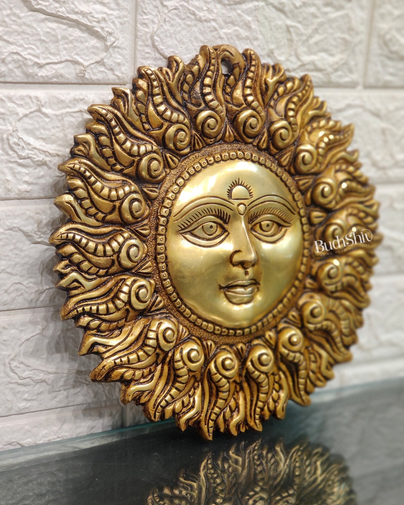 Superfine Brass Surya dev wall hanging