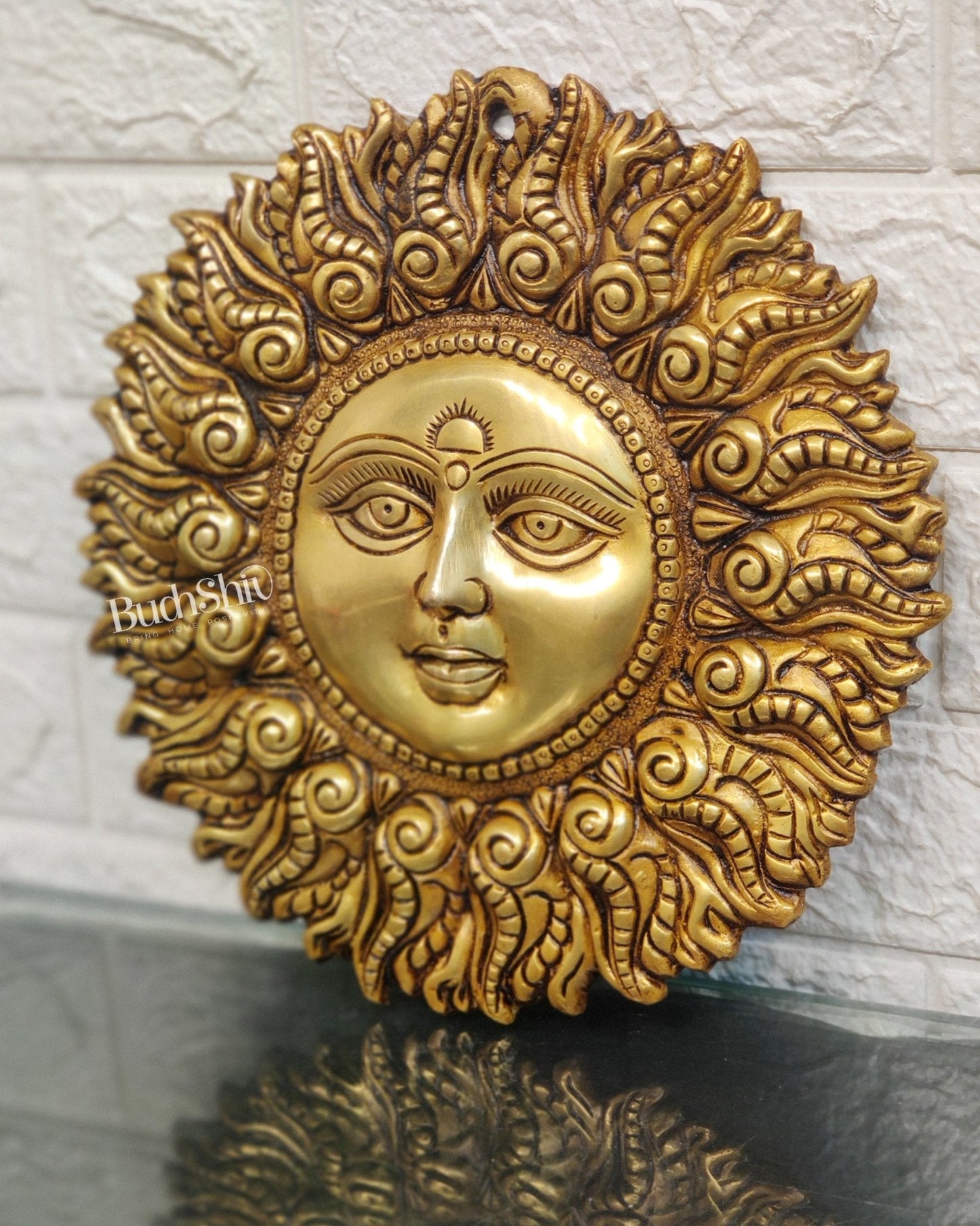 Superfine Brass Surya dev wall hanging
