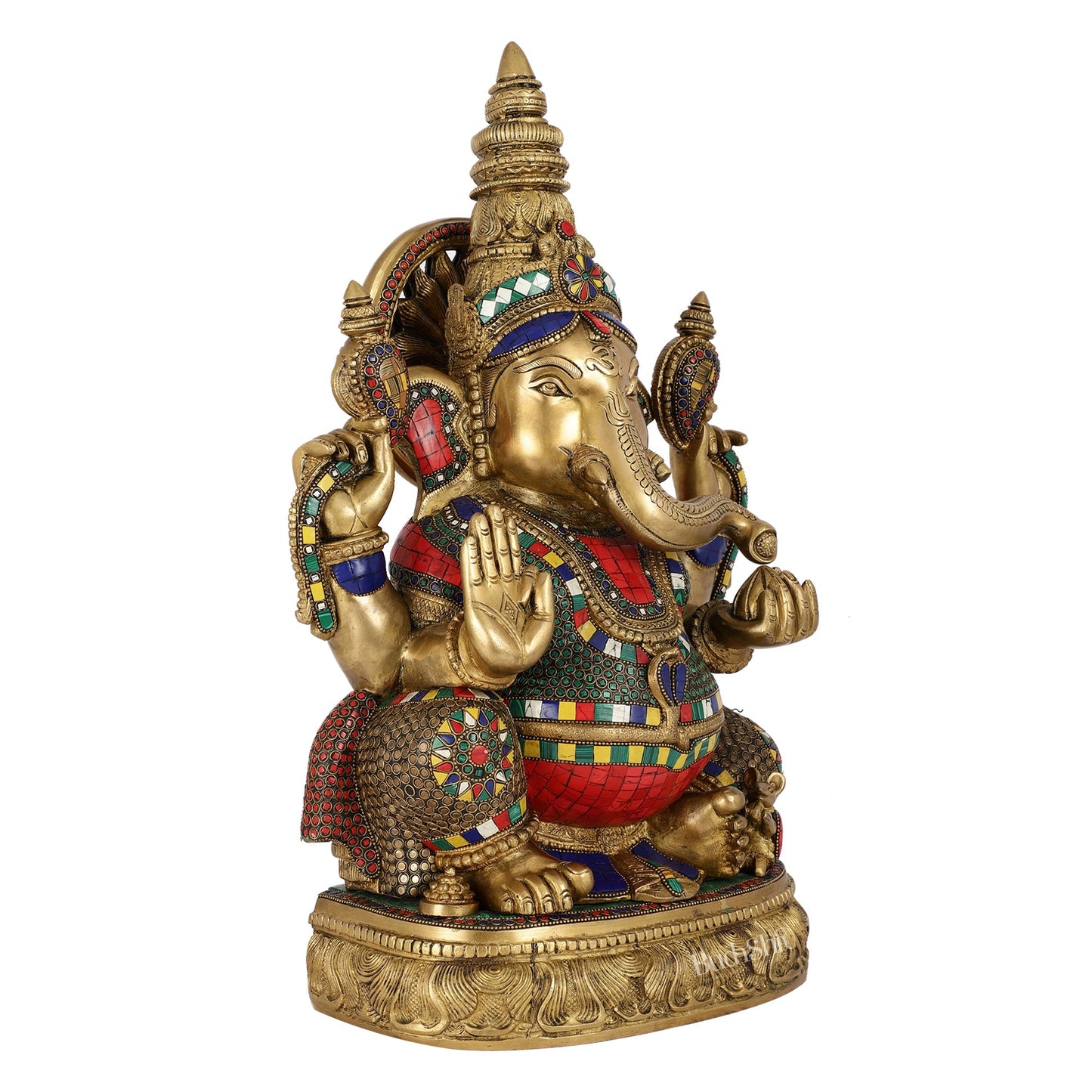 Superfine Brass Surya Ganapathi Statue | 20" Height | Sharp Facial Expressions