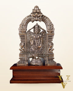 Superfine Brass Tirupati Balaji Idol on Wooden Base – 7.5 Inch