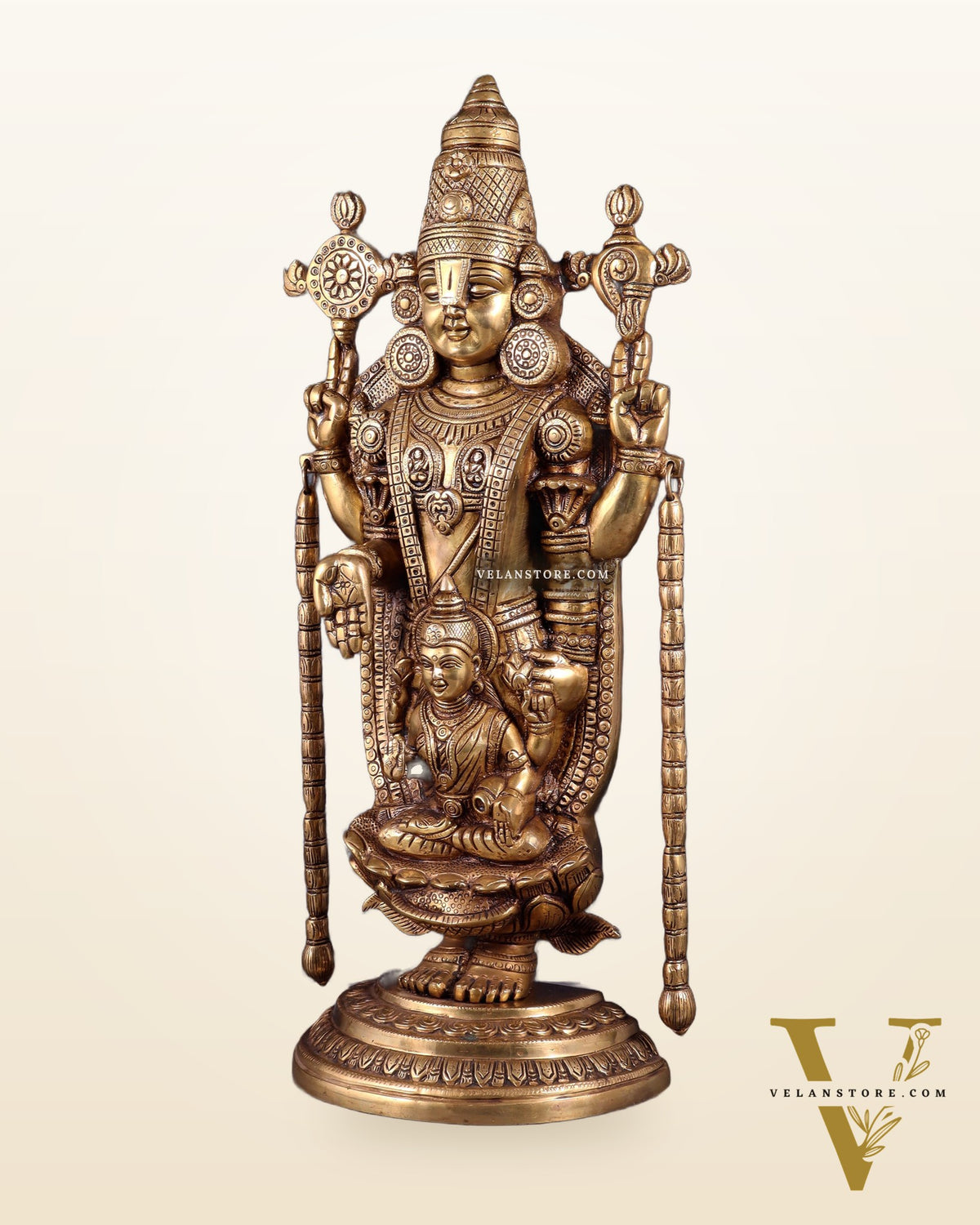 Superfine Brass Tirupati Balaji Idol with goddess Lakshmi | Height 20 inch