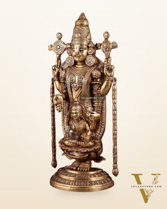 Superfine Brass Tirupati Balaji Idol with goddess Lakshmi | Height 20 inch