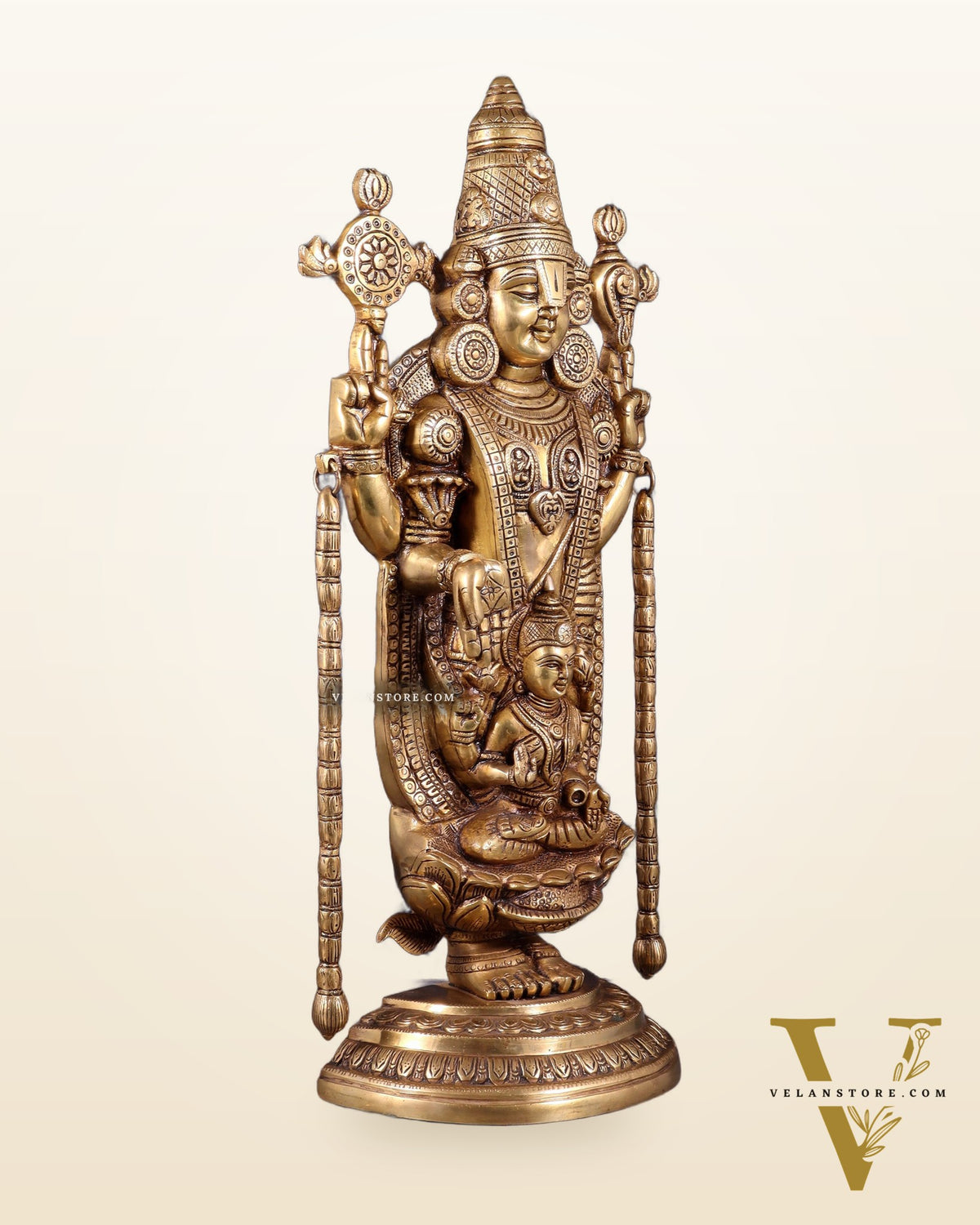 Superfine Brass Tirupati Balaji Idol with goddess Lakshmi | Height 20 inch