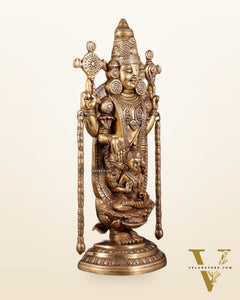 Superfine Brass Tirupati Balaji Idol with goddess Lakshmi | Height 20 inch