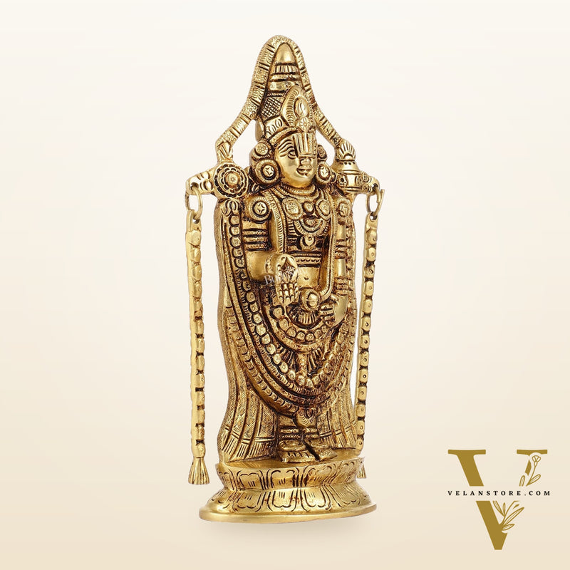 Superfine Brass Tirupati Balaji Lord Venkateshwara Idol | Height 10 inch
