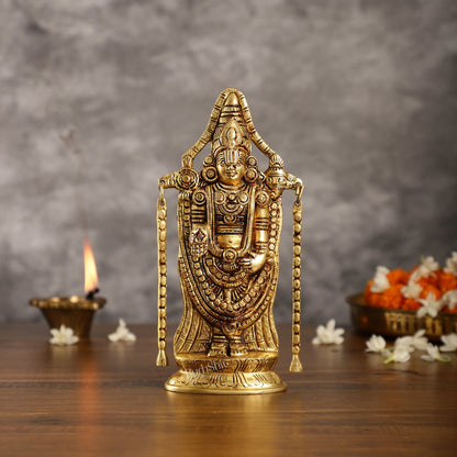 Superfine Brass Tirupati Balaji Lord Venkateshwara Idol | Height 10 inch