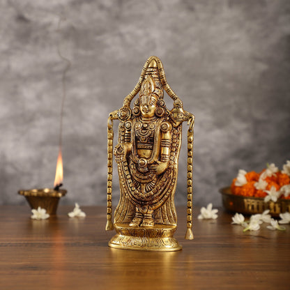 Superfine Brass Tirupati Balaji Lord Venkateshwara Idol | Height 10 inch