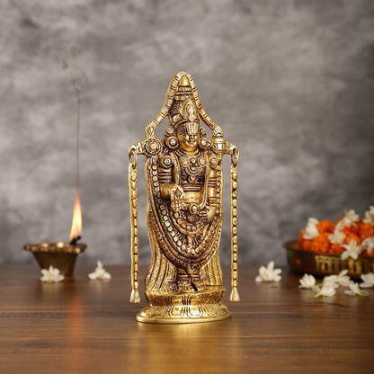 Superfine Brass Tirupati Balaji Lord Venkateshwara Idol | Height 10 inch