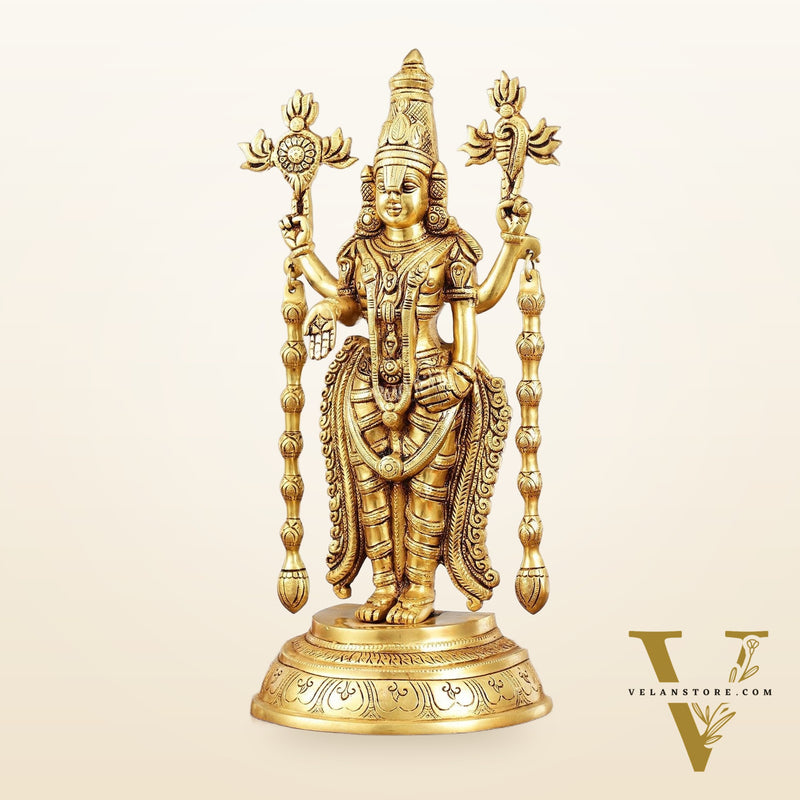 Superfine Brass Tirupati Balaji Lord Venkateshwara Idol | Statue 16 inch
