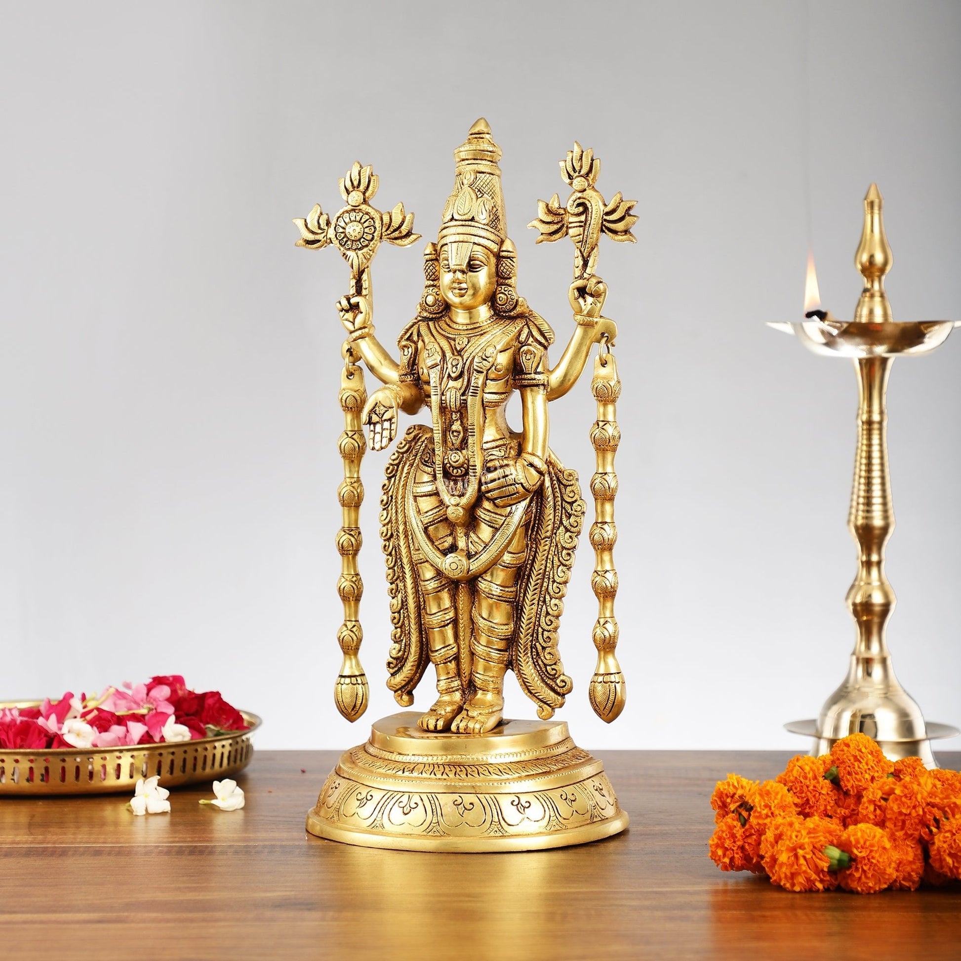 Superfine Brass Tirupati Balaji Lord Venkateshwara Idol | Statue 16 inch